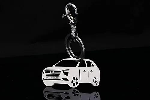 Customized Car Keychain Side Pose Silver Color