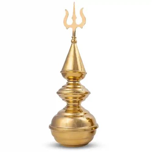 ALODIE - Brass Kalasam for Pooja Sacred Brass Kalash Pooja for Mandir Tops Elevate Your Home Temple Gumbad with Temple Kalash for Top and Brass Kalasam Adornments (14 Inches)