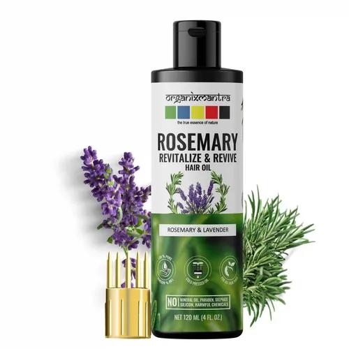 Organix Mantra Rosemary & Lavender Revitalize & Revive Hair Oil | Natural Growth Enhancer with Coconut, Olive, & Jojoba Oils | Enriched with Amla & Neem Extracts - 120ML