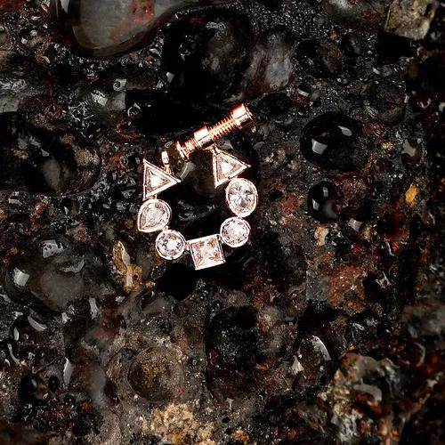 Rose Gold CZ Nose Pin White