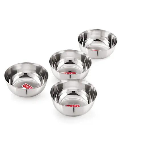 HAZEL Stainless Steel Silver Mixing Bowls , 17 cmX 6.5 cm, 1030 ml - Set of 4.