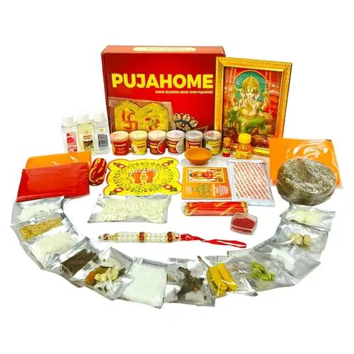 Pujahome Ganesh Puja Samagri Kit for Ganesh Pujan/Ganpati Pooja Kit/Ganpati Puja Saman/Ganesh Chaturthi Puja/Ganesh Pooja (40+ Items)