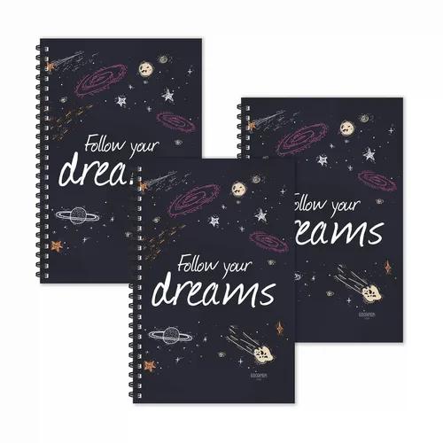 Follow Your Dreams Motivational Ruled Diaries - Pack Of 3