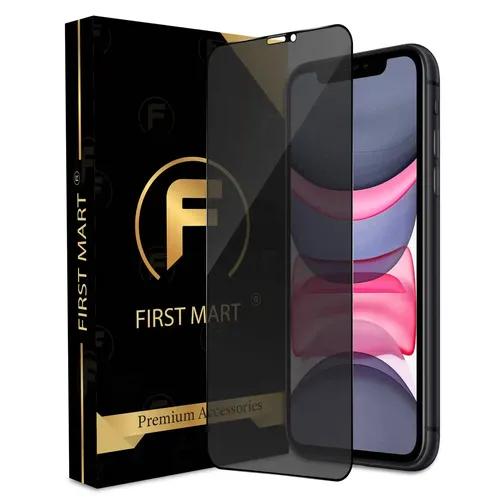 FIRST MART Edge to Edge Matte Privacy Tempered Glass for iPhone 11 / iPhone XR Full Screen Coverage with Easy Installation Kit | Black