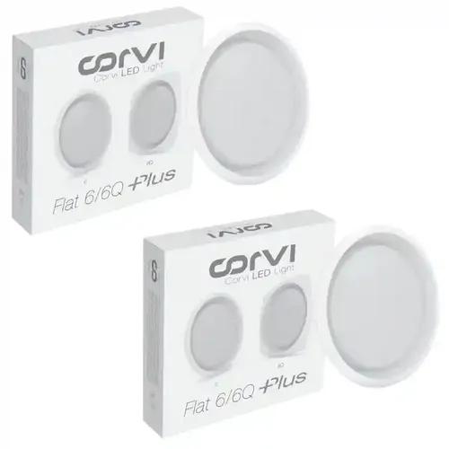 COrVI Led Flat 6 Round, 15Watt (Easy White) Pack of 2