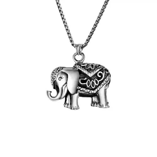 Elephant Pendant with Silver Chain