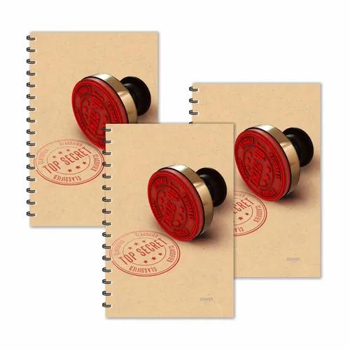 Top Secret Stamp Ruled Diaries - Pack Of 3