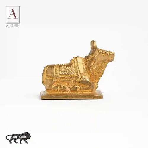 ALODIE- Brass Nandi | Nandi Idol | Brass Nandi Idols for Pooja | Nandi Bull | Nandi Murti | Nandi Statue | Nandi Idol for Puja