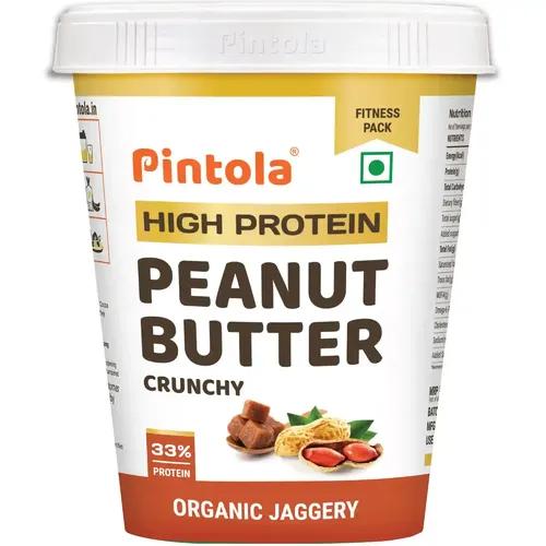 Pintola HIGH Protein ORGANIC JAGGERY Peanut Butter Crunchy 510g