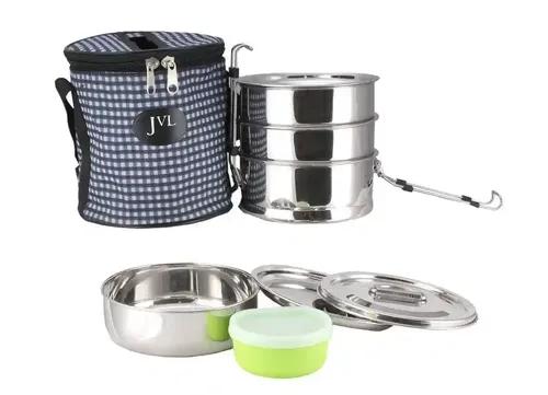 Jvl Mini Round Stainless Steel Lunch Box- Travelling Set