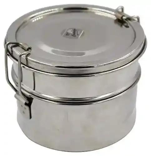 Jvl Stainless Steel Lunch Box For Kids Double Two Layer Tiffin Box - Medium Size