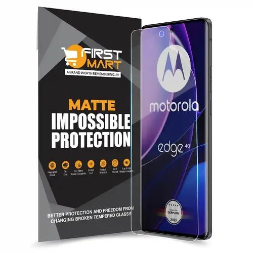 FIRST MART Screen Protector for Motorola Edge 40 5G - Nanofiber Unbreakable Membrane Case Friendly Full Edge to Edge Screen Coverage & Installation Kit (Matte)