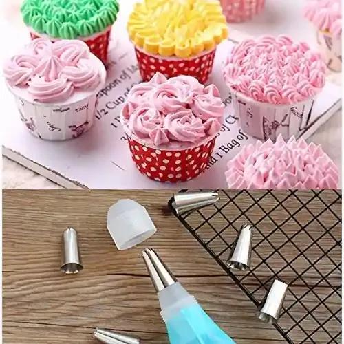 Perfect Pricee Frosting Icing Piping Bag for Cake Decorating with Steel Nozzles Reusable and Washable