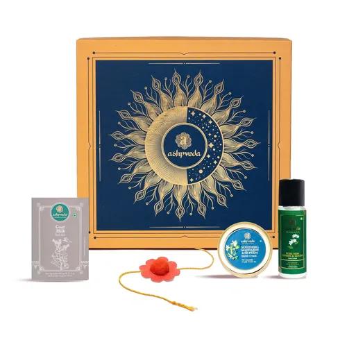 ASHPVEDA Luxury Ayurvedic Wedding Gift Box Set for Women and Men | Beauty & Skin Care Gifting Box With Handmade Soap, Hand Cream and Body Lotion (Gift Box 3)