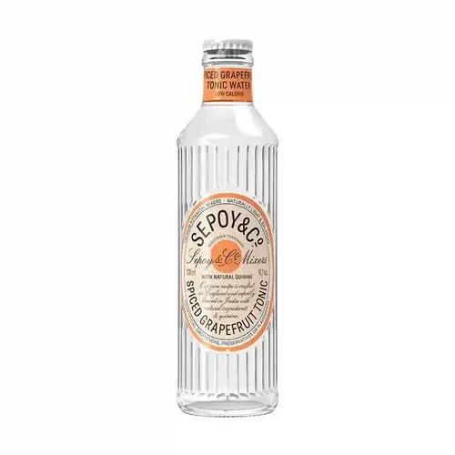 Sepoy & Co. Grapefruit Tonic Water (Pack of 12 X 200ml) | Premium Paloma Mixer | Low Calorie | Aerated Drink | 100% Natural Ingredients