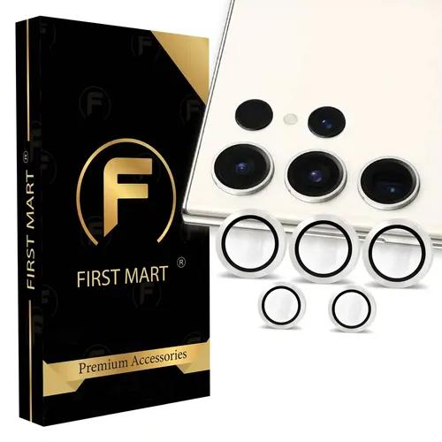 FIRST MART Camera Lens Protector for Samsung Galaxy S23 Ultra 5G, Premium Tempered Glass Camera Lens Protector Ring Cover Fit Case Friendlly, Anti Scratch, Silver