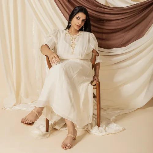 Kurti Dress In Pearl White - Small