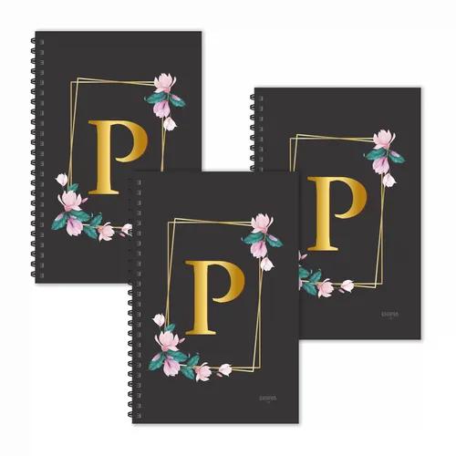 P Letter Ruled Diaries - Pack Of 3