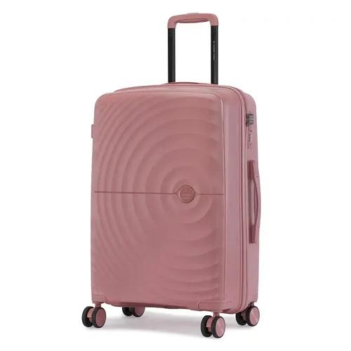 Nasher Miles Seattle Hard-Sided Polypropylene Cabin Luggage Rose Gold 20 inch |55cm Trolley Bag Suitcase