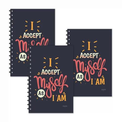 I Accept Myself As I Am Motivational Diaries - Pack Of 3