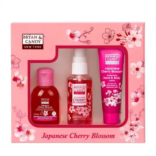 Bryan & Candy Cherry Blossom Bath Kit Gift Set For Women & Men | Shower Gel, Fragrance Mist, Hand & Body Lotion | Vegan, pH 5.5, SLS & Paraben-Free