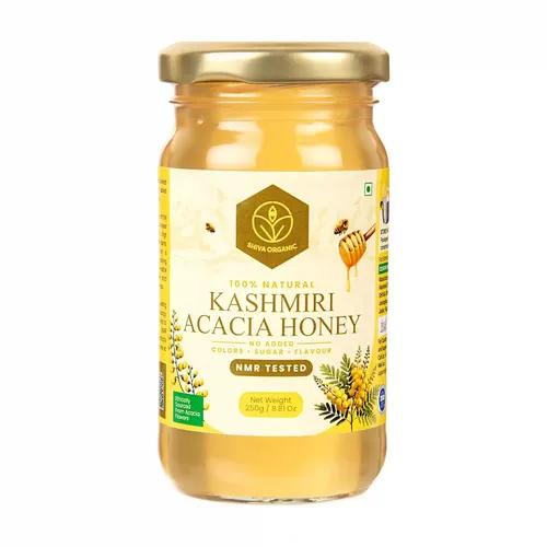 Shiva Organic Kashmir Acacia Honey, 250g |100% Raw and Pure|Natural and Original|No Added Sugar|Fresh Kashmir Honey|Unprocessed Honey