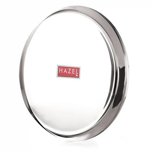 HAZEL Stainless Steel Plates Set | Premium Mirror Finish Thali Set Stainless Steel | Heavy Gauge Steel Plates Set for Dinner & Lunch Set of 1, 28 cm