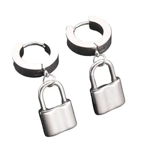 Silver Lock Style Earring