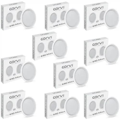 COrVI Led Flat 6 Round, 15Watt (White) Pack of 10