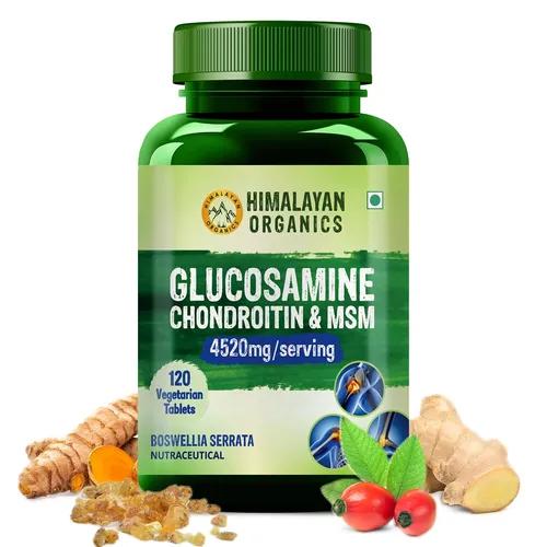 Vlado’s Himalayan Organics Glucosamine Chondroitin MSM with Boswellia | Cartilage & Joint Support Supplement | Glucosamine for Joint Relieves Pain and Stiffness - 120 Vegetarian Tablet