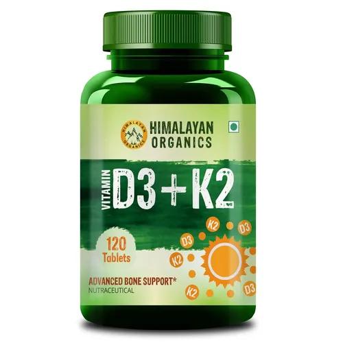 Vlado’s Himalayan Organics Vitamin D3 600 IU + K2 as MK7 Supplement | Supports Stronger Immunity & Bone & Heart Health | Healthy Heart For Men And Women - 120 Veg Tablets